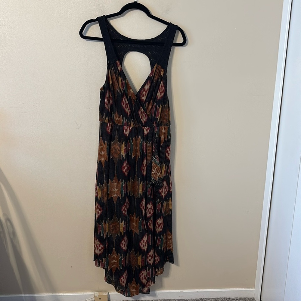 Free People All Wrapped Up Ikat Faux Wrap Midi Dress